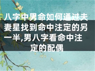 八字中男命如何通过夫妻星找到命中注定的另一半,男八字看命中注定的配偶