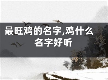 最旺鸡的名字,鸡什么名字好听