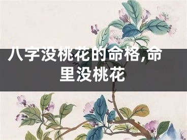 八字没桃花的命格,命里没桃花