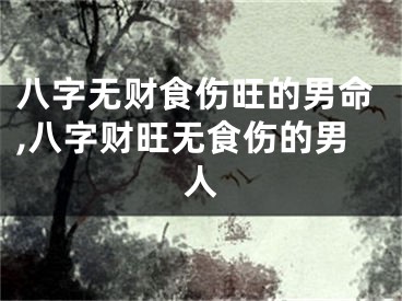 八字无财食伤旺的男命,八字财旺无食伤的男人