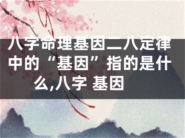 八字命理基因二八定律中的“基因”指的是什么,八字 基因