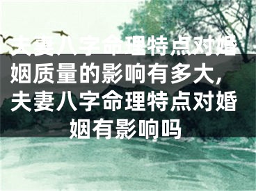 夫妻八字命理特点对婚姻质量的影响有多大,夫妻八字命理特点对婚姻有影响吗