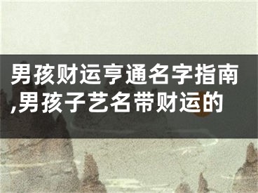 男孩财运亨通名字指南,男孩子艺名带财运的