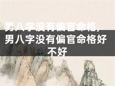 男八字没有偏官命格,男八字没有偏官命格好不好