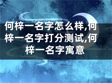 何梓一名字怎么样,何梓一名字打分测试,何梓一名字寓意