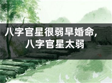 八字官星很弱早婚命,八字官星太弱