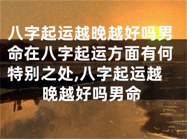 八字起运越晚越好吗男命在八字起运方面有何特别之处,八字起运越晚越好吗男命