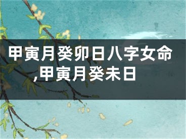 甲寅月癸卯日八字女命,甲寅月癸未日