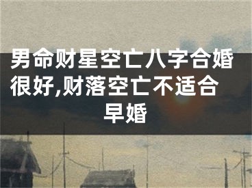 男命财星空亡八字合婚很好,财落空亡不适合早婚