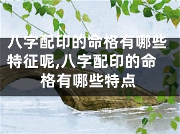 八字配印的命格有哪些特征呢,八字配印的命格有哪些特点