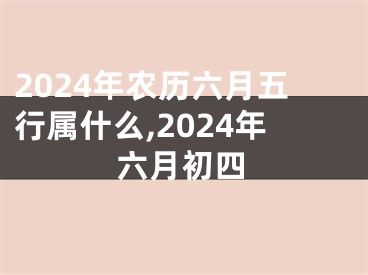 2024年农历六月五行属什么,2024年六月初四
