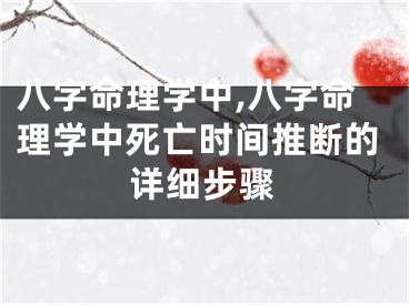 八字命理学中,八字命理学中死亡时间推断的详细步骤