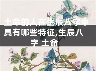 土命的人在生辰八字中具有哪些特征,生辰八字 土命