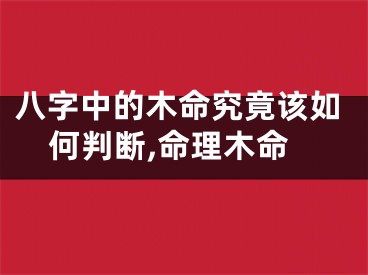 八字中的木命究竟该如何判断,命理木命