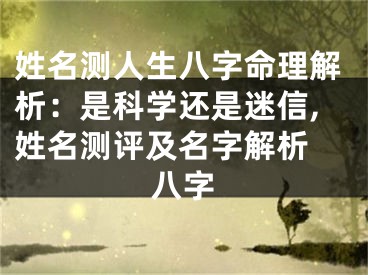 姓名测人生八字命理解析：是科学还是迷信,姓名测评及名字解析 八字
