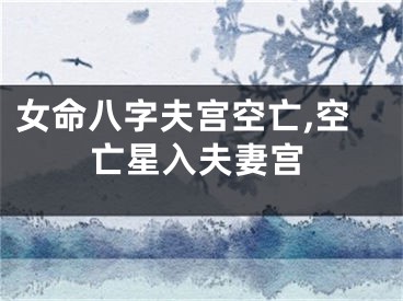 女命八字夫宫空亡,空亡星入夫妻宫
