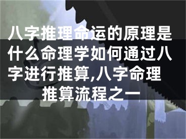 八字推理命运的原理是什么命理学如何通过八字进行推算,八字命理推算流程之一