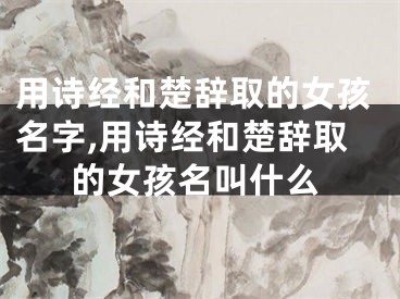 用诗经和楚辞取的女孩名字,用诗经和楚辞取的女孩名叫什么