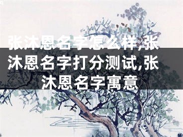 张沐恩名字怎么样,张沐恩名字打分测试,张沐恩名字寓意