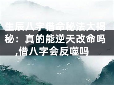 生辰八字借命秘法大揭秘:真的能逆天改命吗,借八字会反噬吗