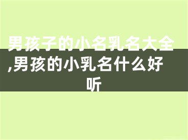 男孩子的小名乳名大全,男孩的小乳名什么好听