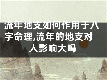 流年地支如何作用于八字命理,流年的地支对人影响大吗