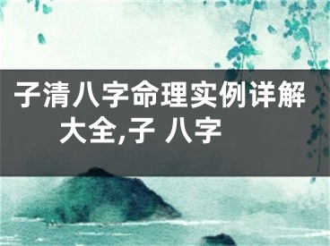 子清八字命理实例详解大全,子 八字