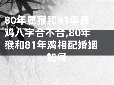 80年属猴和81年属鸡八字合不合,80年猴和81年鸡相配婚姻如何