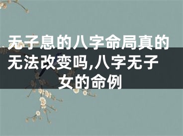 无子息的八字命局真的无法改变吗,八字无子女的命例