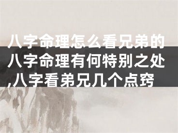 八字命理怎么看兄弟的八字命理有何特别之处,八字看弟兄几个点窍