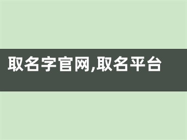取名字官网,取名平台