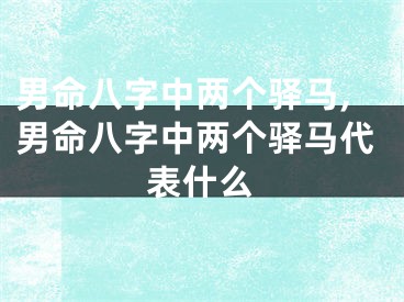 男命八字中两个驿马,男命八字中两个驿马代表什么