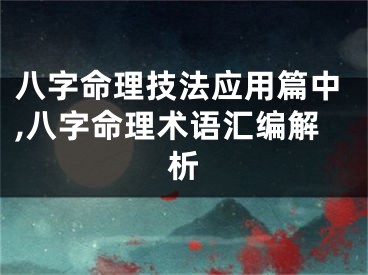 八字命理技法应用篇中,八字命理术语汇编解析