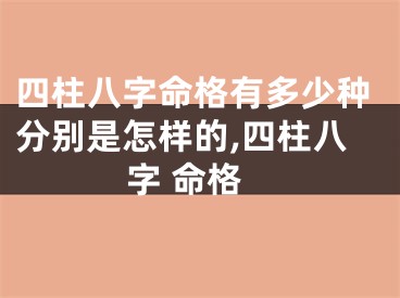 四柱八字命格有多少种分别是怎样的,四柱八字 命格