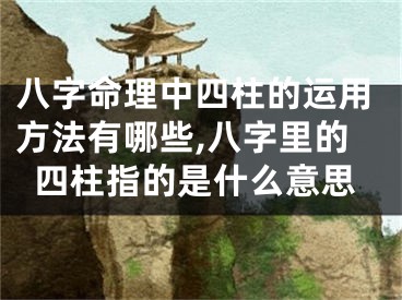八字命理中四柱的运用方法有哪些,八字里的四柱指的是什么意思