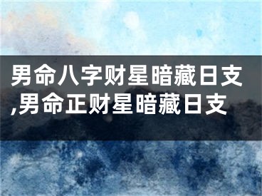 男命八字财星暗藏日支,男命正财星暗藏日支