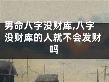 男命八字没财库,八字没财库的人就不会发财吗