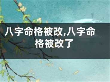 八字命格被改,八字命格被改了