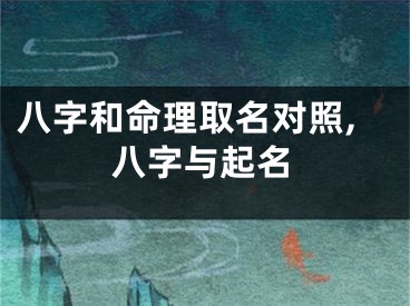 八字和命理取名对照,八字与起名