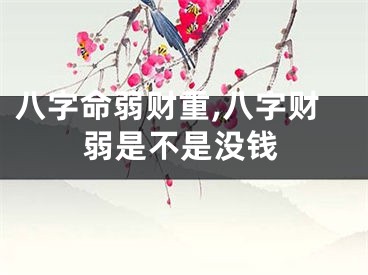 八字命弱财重,八字财弱是不是没钱