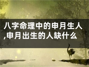 八字命理中的申月生人,申月出生的人缺什么