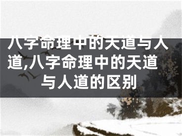 八字命理中的天道与人道,八字命理中的天道与人道的区别