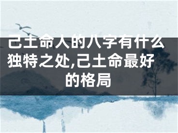 己土命人的八字有什么独特之处,己土命最好的格局