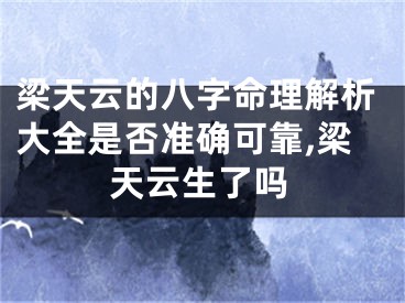 梁天云的八字命理解析大全是否准确可靠,梁天云生了吗