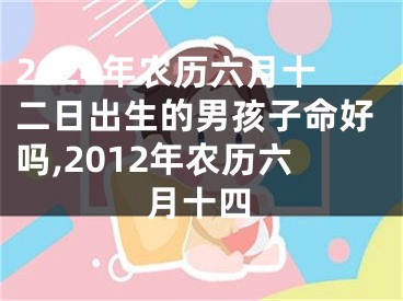 2024年农历六月十二日出生的男孩子命好吗,2012年农历六月十四