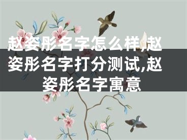 赵姿彤名字怎么样,赵姿彤名字打分测试,赵姿彤名字寓意