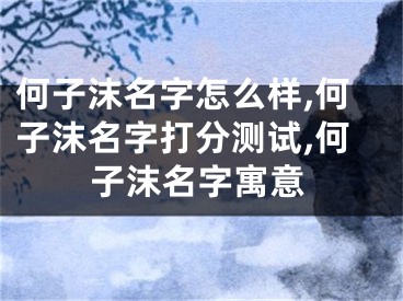 何子沫名字怎么样,何子沫名字打分测试,何子沫名字寓意