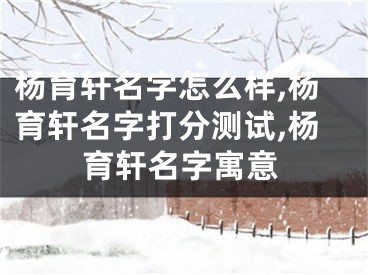 杨育轩名字怎么样,杨育轩名字打分测试,杨育轩名字寓意