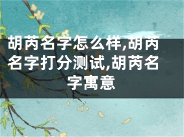 胡芮名字怎么样,胡芮名字打分测试,胡芮名字寓意