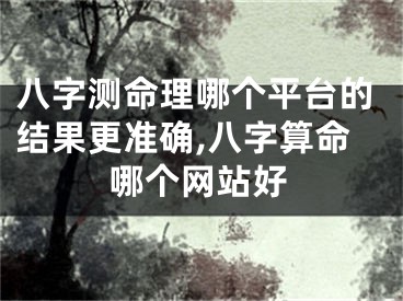 八字测命理哪个平台的结果更准确,八字算命哪个网站好